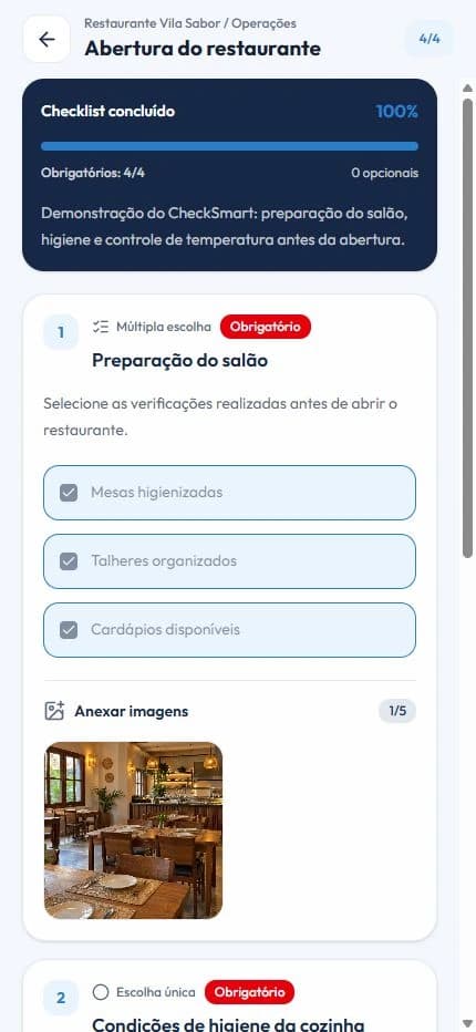 Checklists digitais no celular